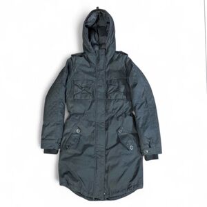 Aritza Community Military Edition Paradigm Black Hooded Fishtail P. Coat Size M